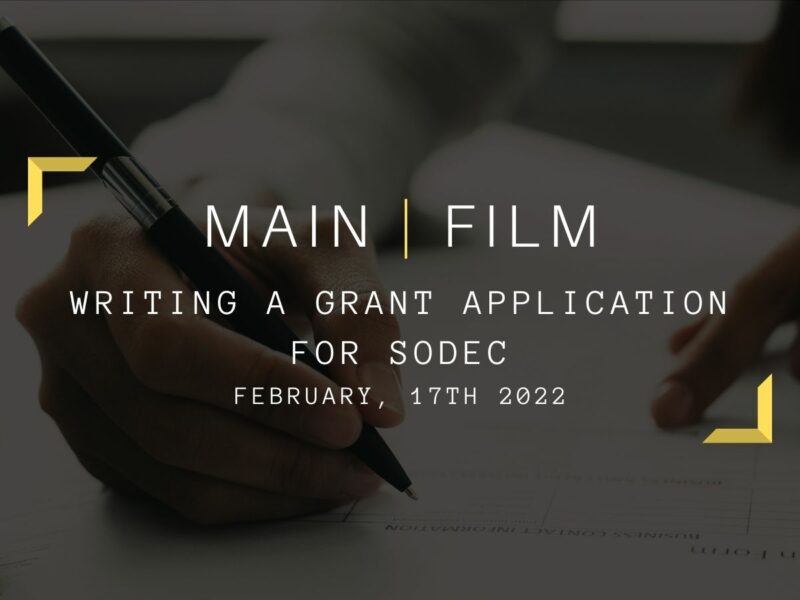 Writing a grant application for SODEC | Online