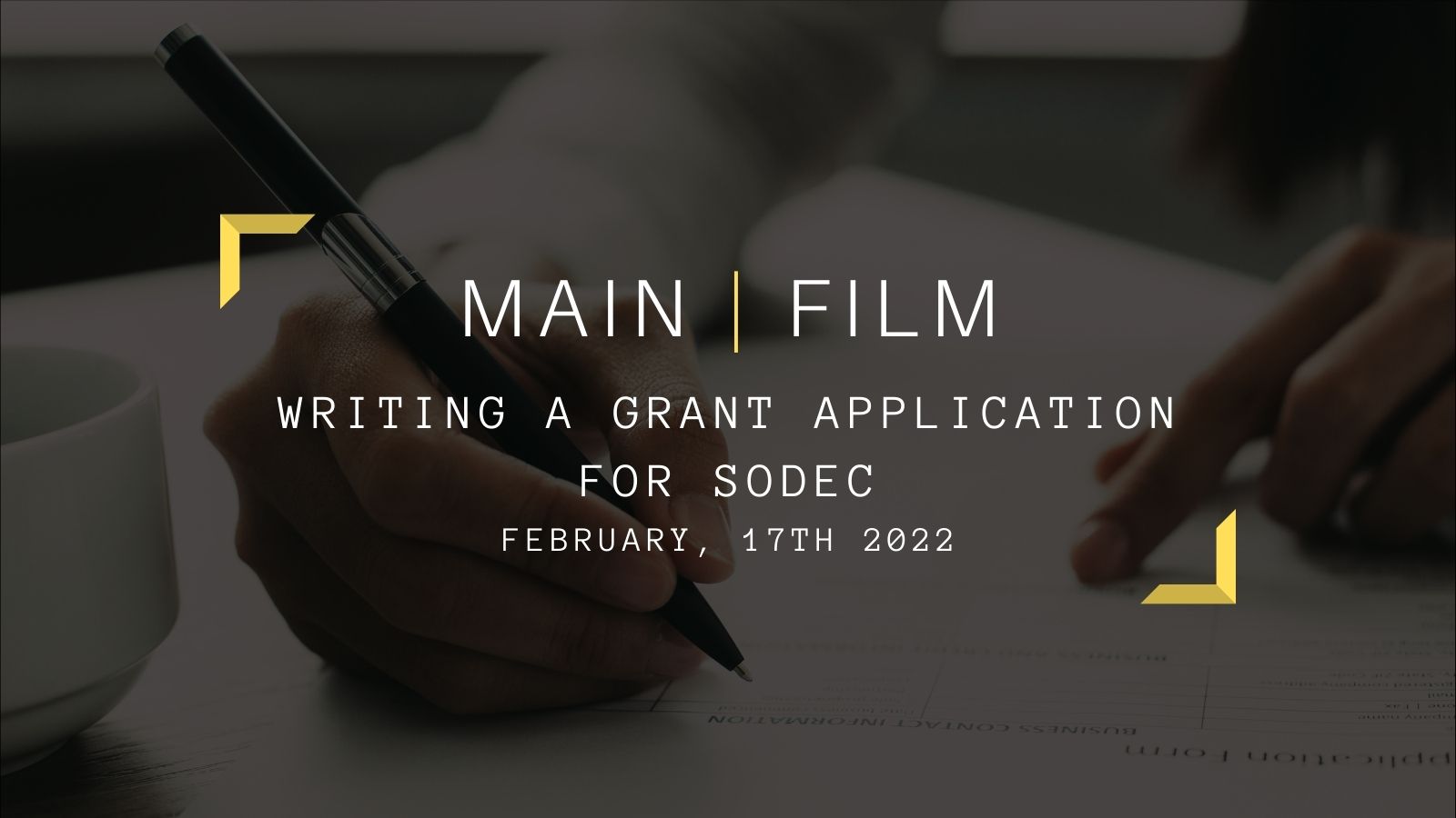 Writing a grant application for SODEC | Online
