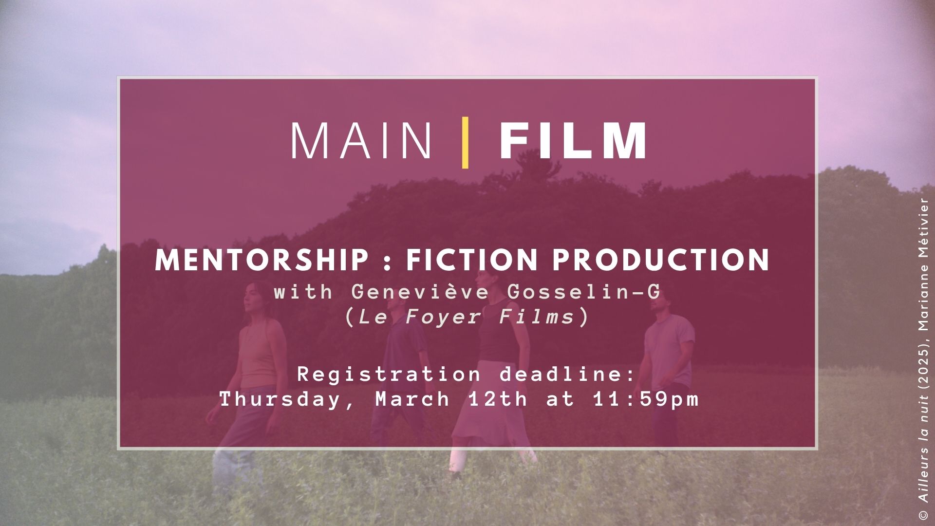Registration: Mentorship in Documentary production